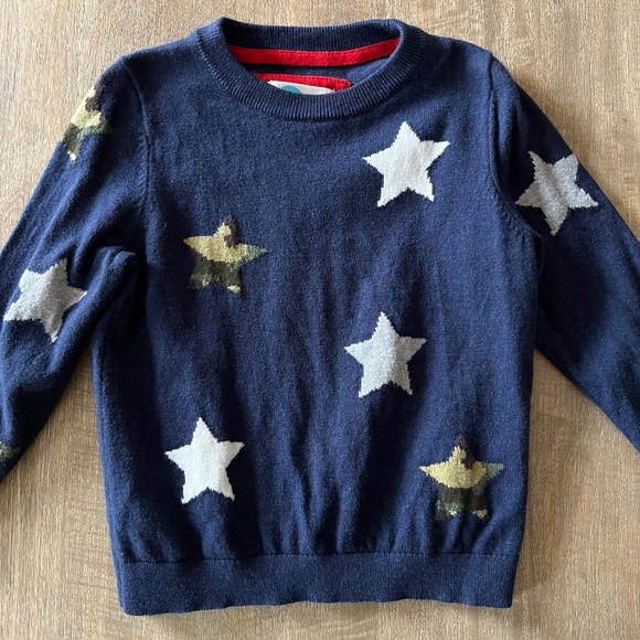 VGUC Mini Boden navy blue start print sweater size 3-4y - Picture 8 of 8